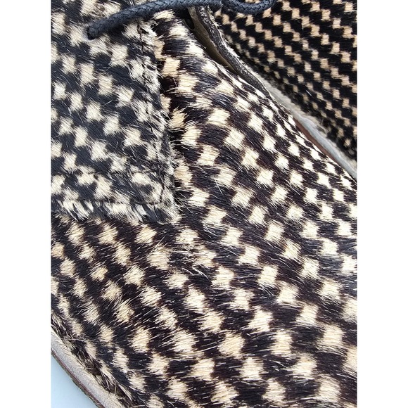 Handcrafted Houndstooth Pony Hair Desert Boots Mens Black Tan Crepe Sole YMC main image 12